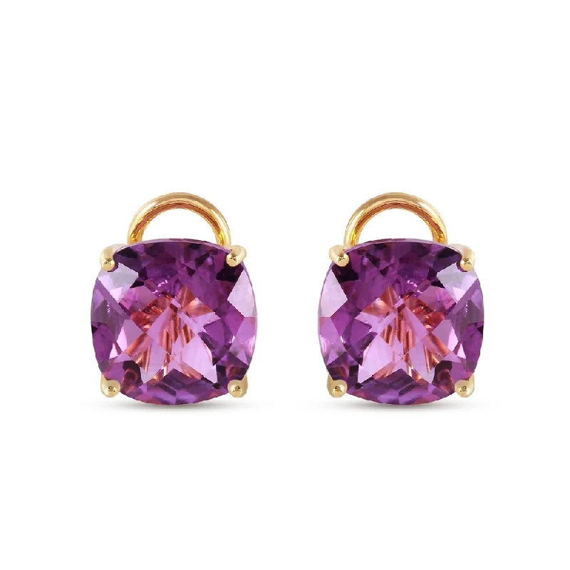 frond stud earrings-7.2 Carat 14K Solid Gold Provocative Amethyst Earrings