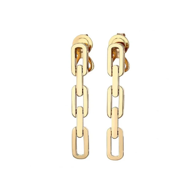 vibrant gold earrings-Navarra 3-Link Drop Earrings