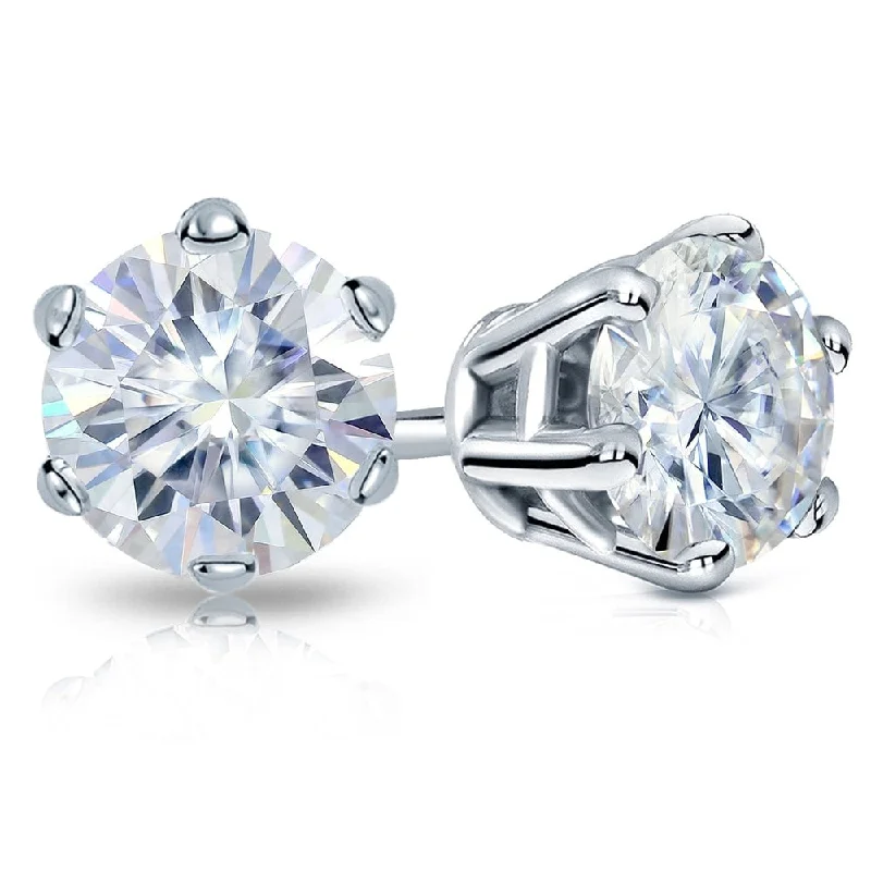 urban satin earrings-Auriya 18k Gold 7ctw Round Moissanite Stud Earrings