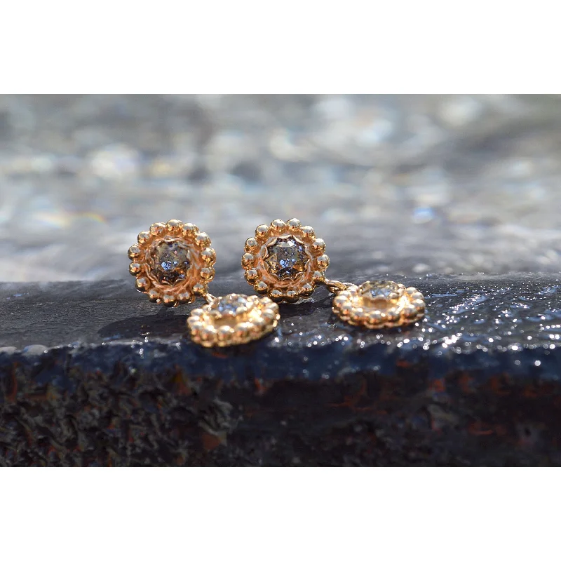 urban sleek earrings-Double flower earrings