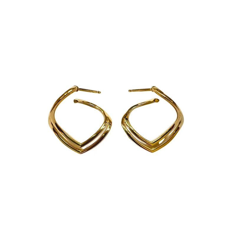 thin bar earrings-Wide Willow Earrings