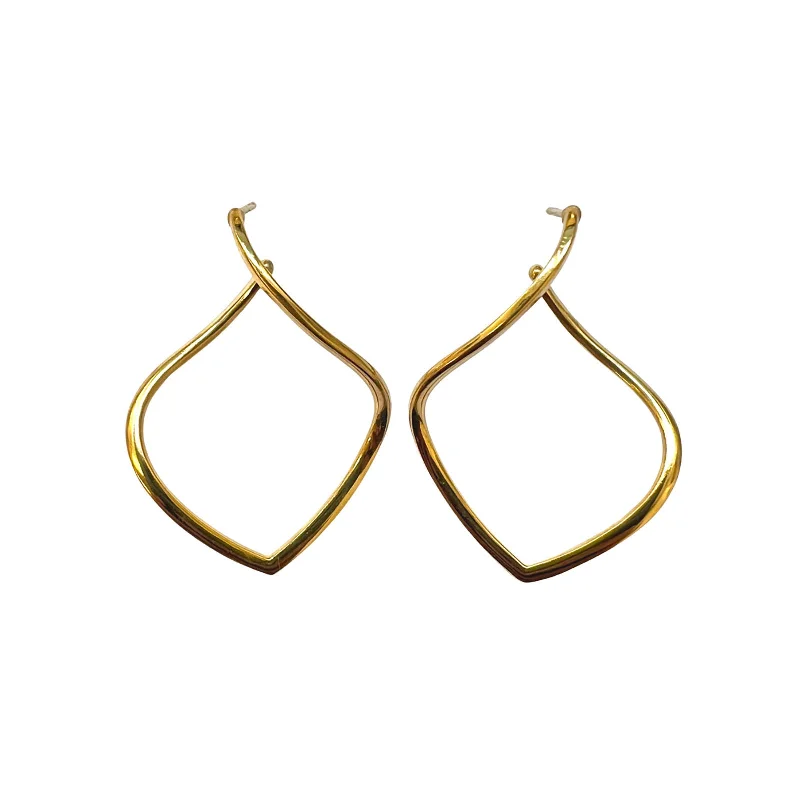 flow-shaped stud earrings-Large Willow Hoop Earrings