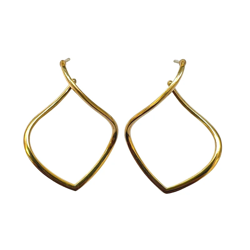 flow-shaped drop earrings-Jumbo Willow Hoop Earrings