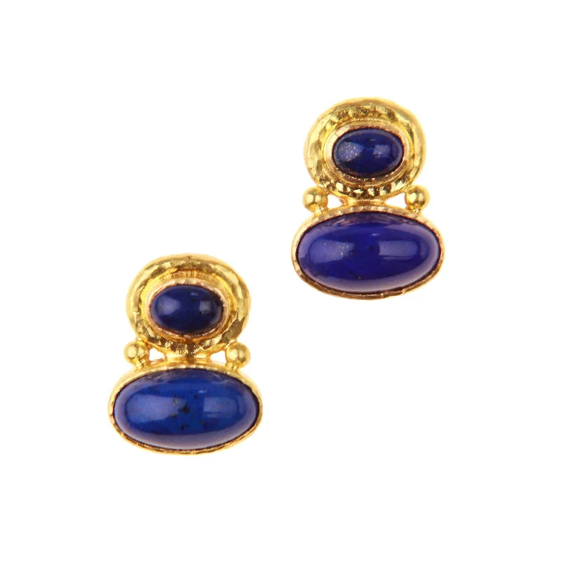 flow drop earrings-Lapis Earrings