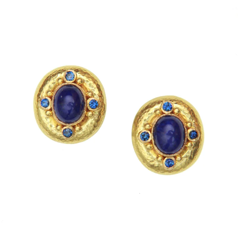 garnet chandelier earrings-Lapis and Blue Sapphire Earrings