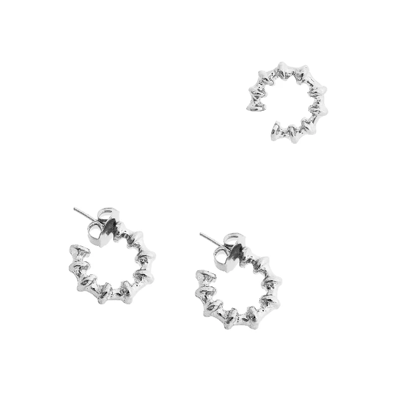 tarnished silver hoop earrings-Formation Set