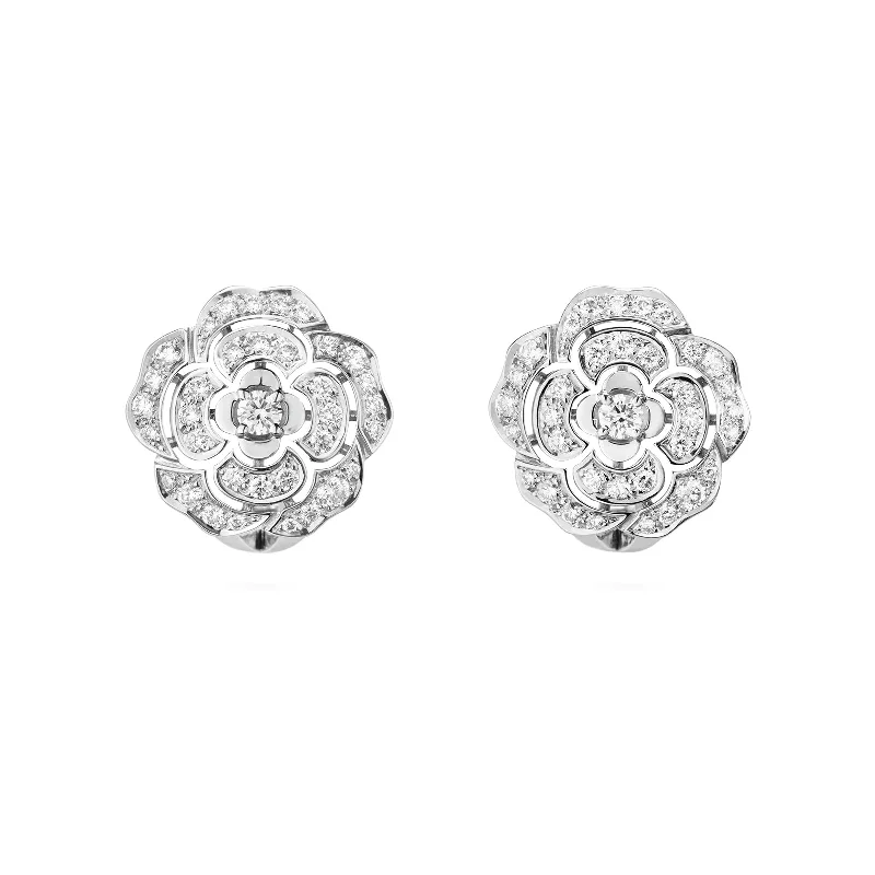 leafy-inspired stud earrings-Bouton De Camélia Earrings