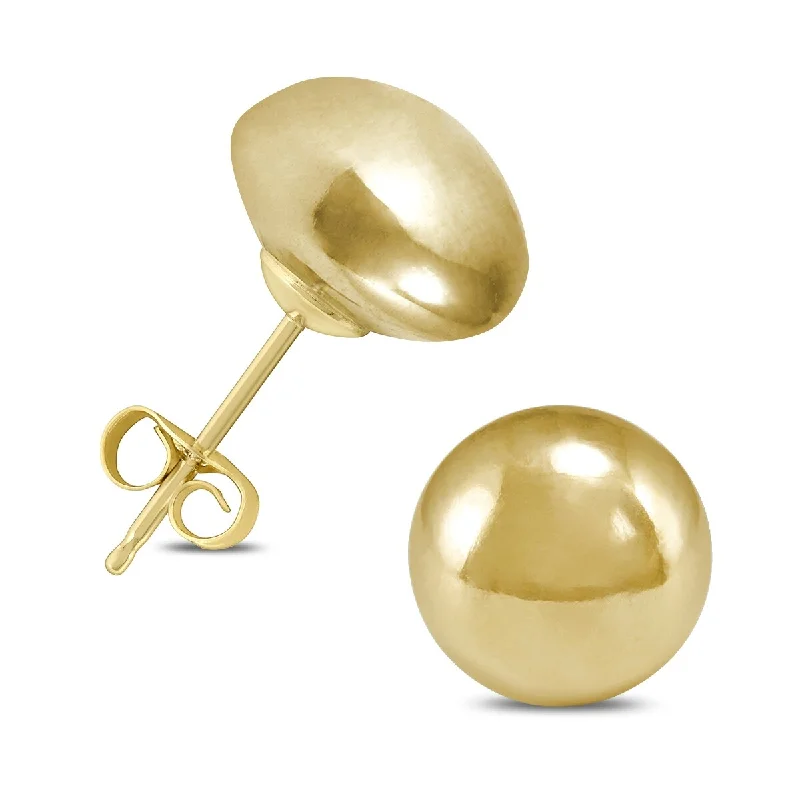 wanderlust chic earrings-Marquee Jewels 14K Yellow Gold 8mm Button Ball Stud Earrings