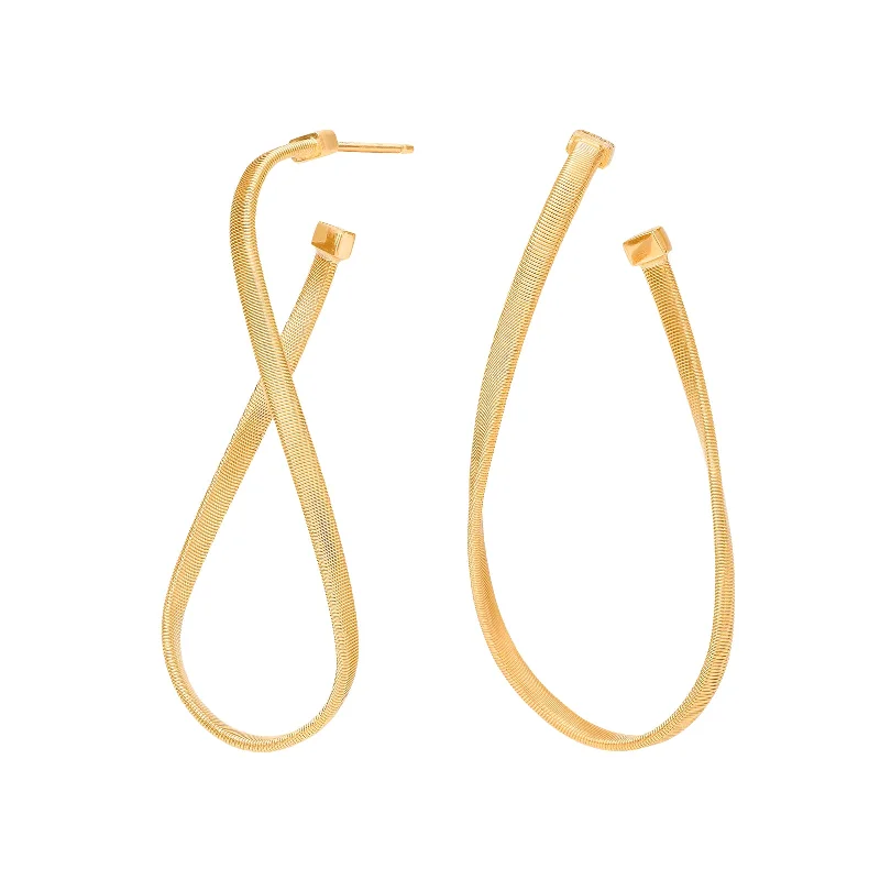 heavy gemstone earrings-Marrakech Twisted Irregular Medium Hoops