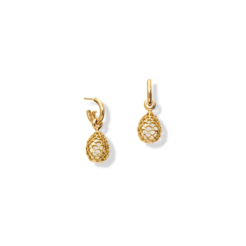 pewter hoop earrings-Pigne di Santo Stefano Earring Drops Yellow Gold