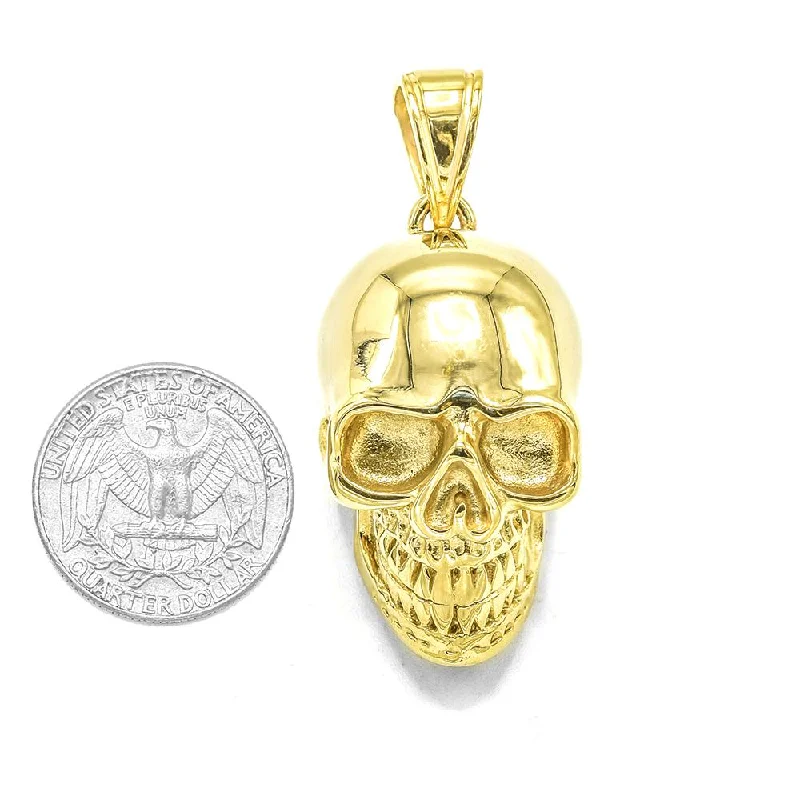 urban satin earrings-SP-599 skull, gold or silver color, 23mm width, 55mm high, 30mm thick