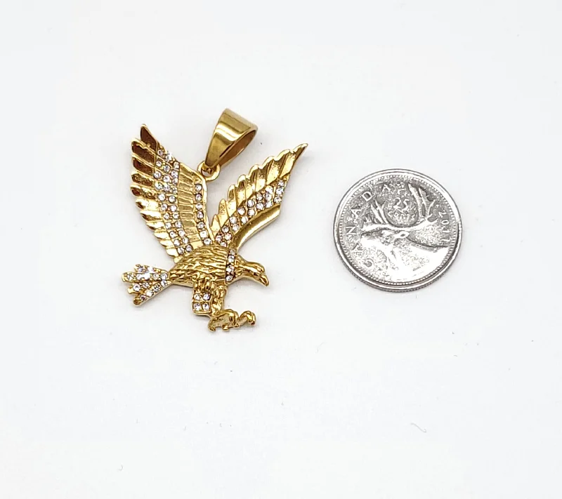 leafy-themed earrings-SP-893, Eagle- gold or silver color, 35mm width, 45mm high, 5mm thick